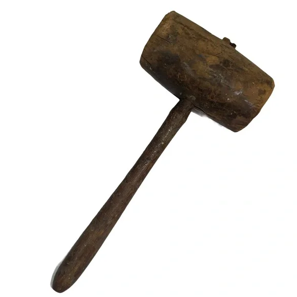 Primitive Wooden Mallet Handmade Vintage Antique Kitchen Utensil Farmhouse Decor